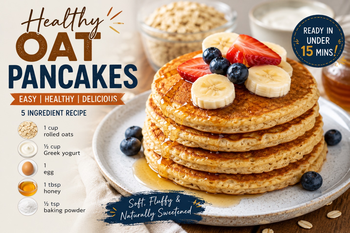 Healthy oat pancakes